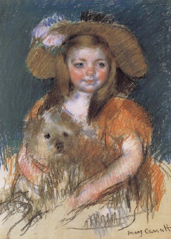 Mary Cassatt The girl holding the dog china oil painting image